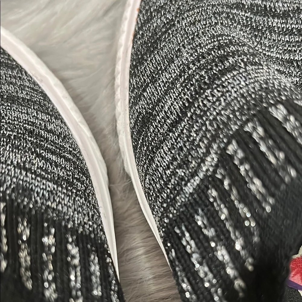 NWOT Black and Silver Gray Slip-On Sneakers